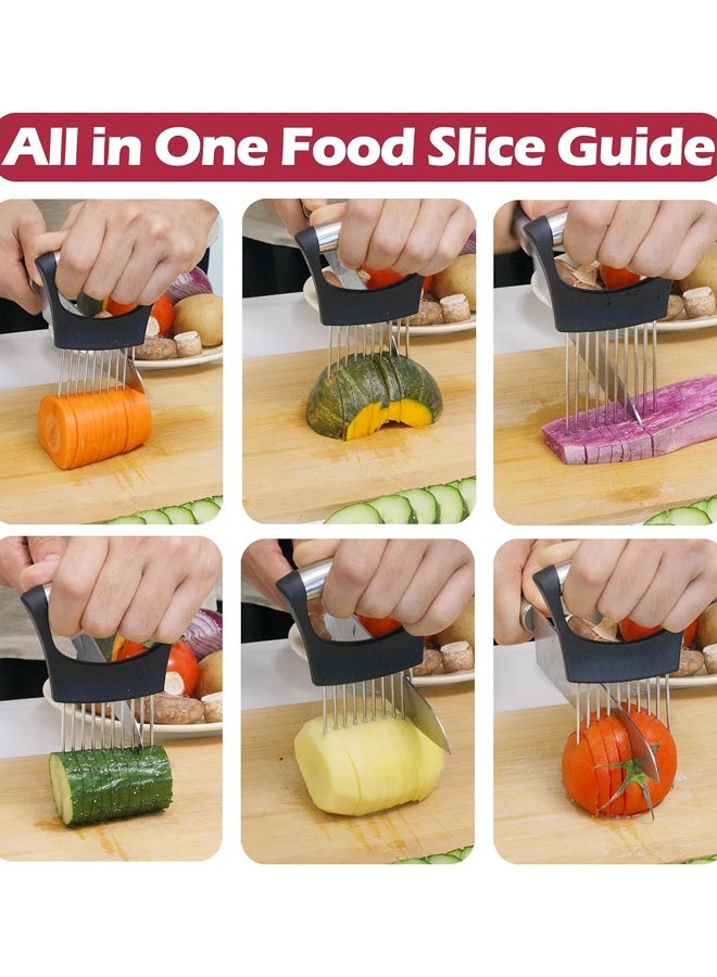 حامل بصل للتقطيع، قطاعة خضراوات للبطاطس والأفوكادو والبيض، أداة مساعدة لتقطيع الطعام للفواكه والليمون واللحوم - Image 4